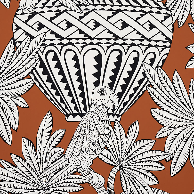 Schumacher Santarem Chocolate Wallpaper Sample 5012822