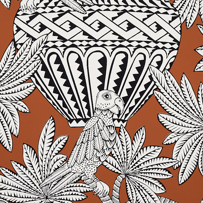 Schumacher Santarem Chocolate Wallpaper Sample 5012822