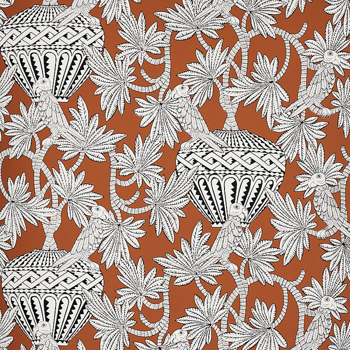 Schumacher Santarem Chocolate Wallpaper Sample 5012822