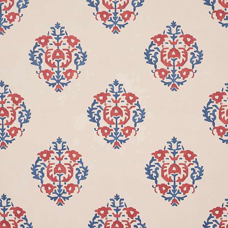 Schumacher Constantine Red & Blue Wallpaper Sample 5012882