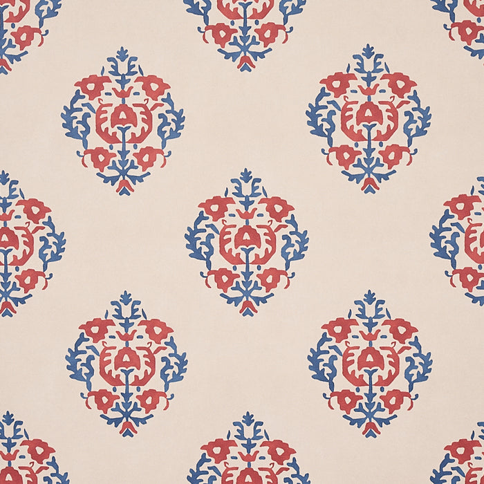 Schumacher Constantine Red & Blue Wallpaper Sample 5012882