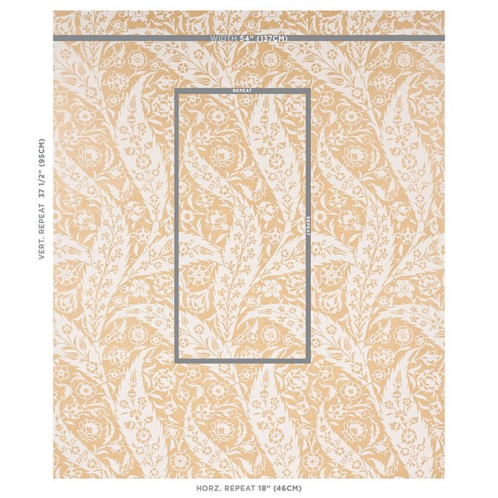 Schumacher Saz Paisley Ochre Wallpaper Sample 5012900