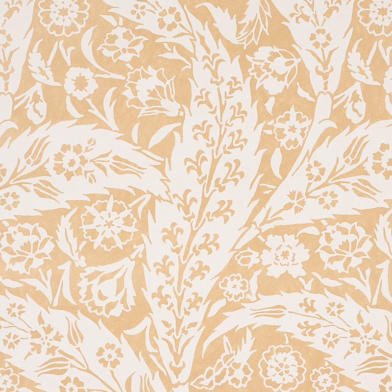 Schumacher Saz Paisley Ochre Wallpaper Sample 5012900
