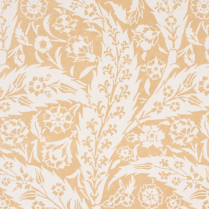 Schumacher Saz Paisley Ochre Wallpaper Sample 5012900
