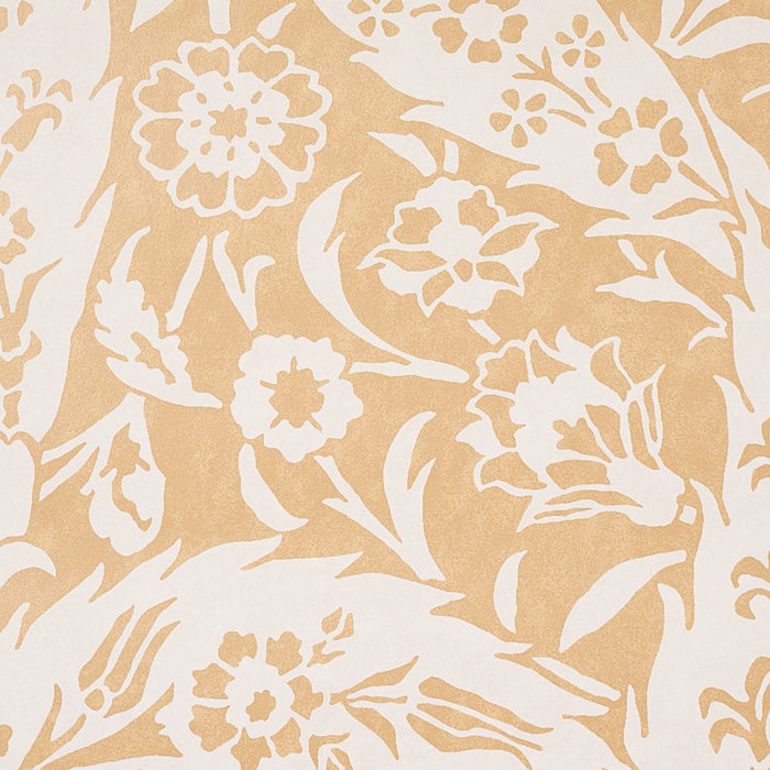 Schumacher Saz Paisley Ochre Wallpaper Sample 5012900