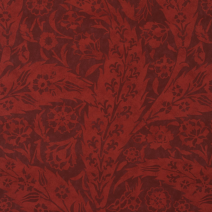 Schumacher Saz Paisley Burgundy Wallpaper Sample 5012902