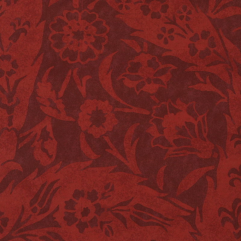 Schumacher Saz Paisley Burgundy Wallpaper Sample 5012902