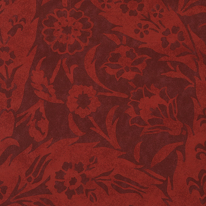 Schumacher Saz Paisley Burgundy Wallpaper Sample 5012902