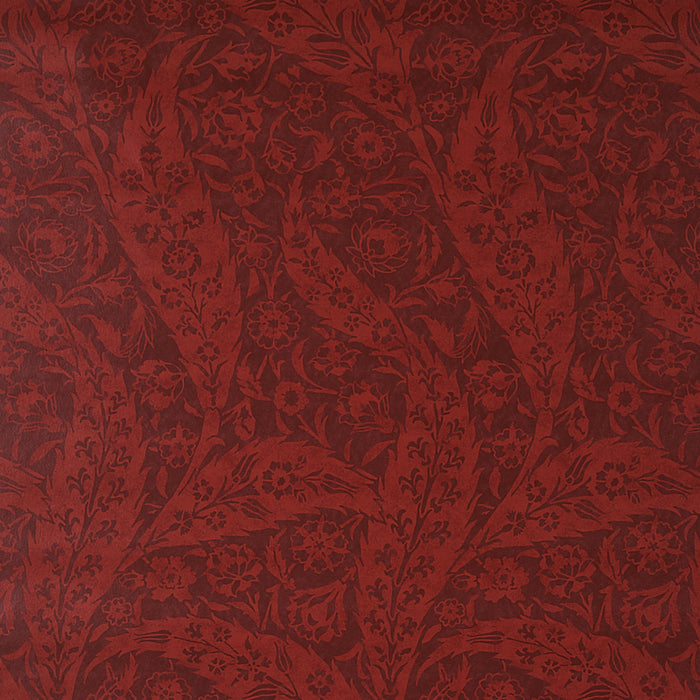 Schumacher Saz Paisley Burgundy Wallpaper Sample 5012902