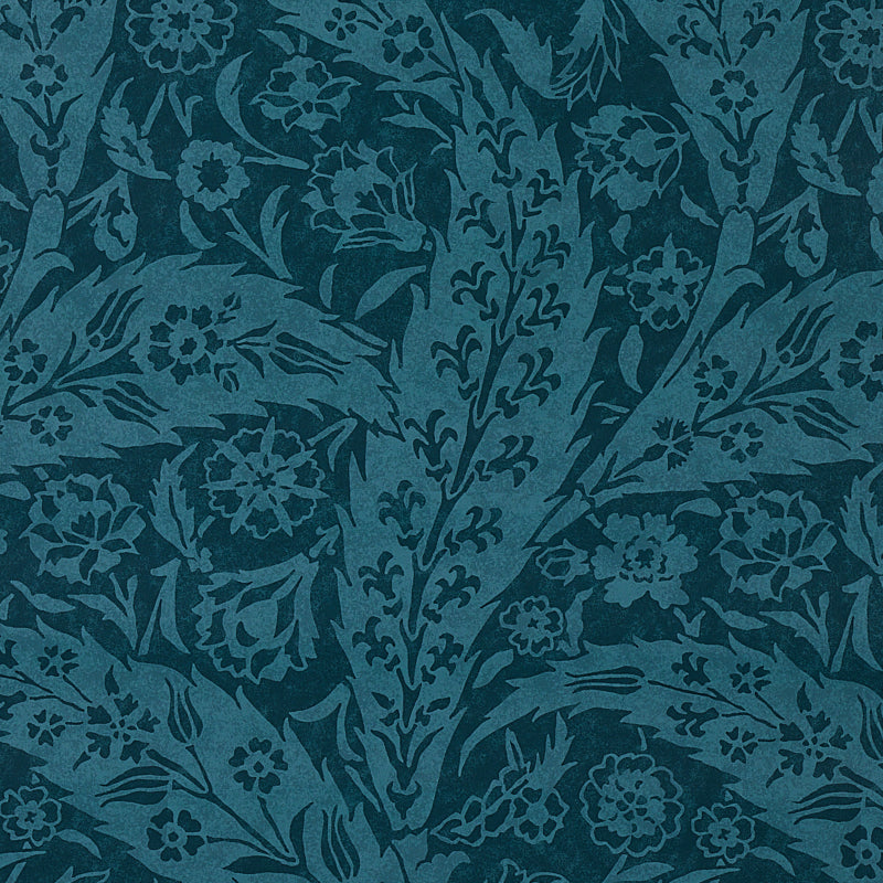 Schumacher Saz Paisley Peacock Wallpaper Sample 5012903