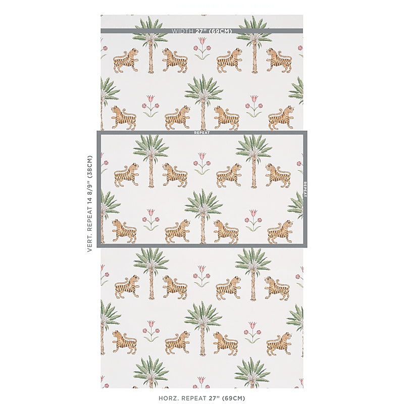 Schumacher Tiger Palm Crimson Wallpaper Sample 5012922