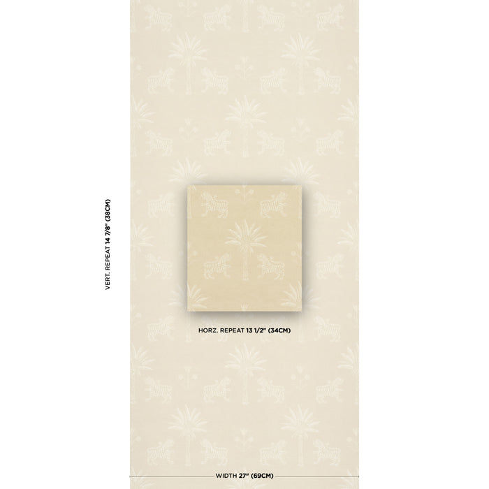 Schumacher Tiger Palm Silhouette Mistral Sand Wallpaper 5012923