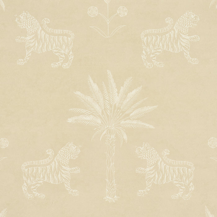 Schumacher Tiger Palm Silhouette Mistral Sand Wallpaper 5012923