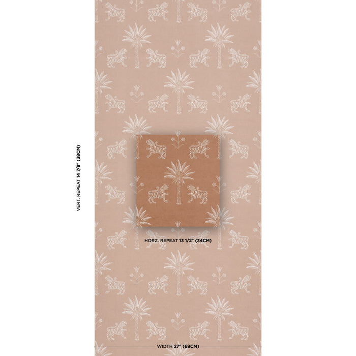 Schumacher Tiger Palm Silhouette Mediterranean Spice Wallpaper 5012924