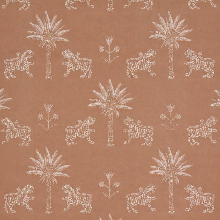 Schumacher Tiger Palm Silhouette Mediterranean Spice Wallpaper Sample 5012924