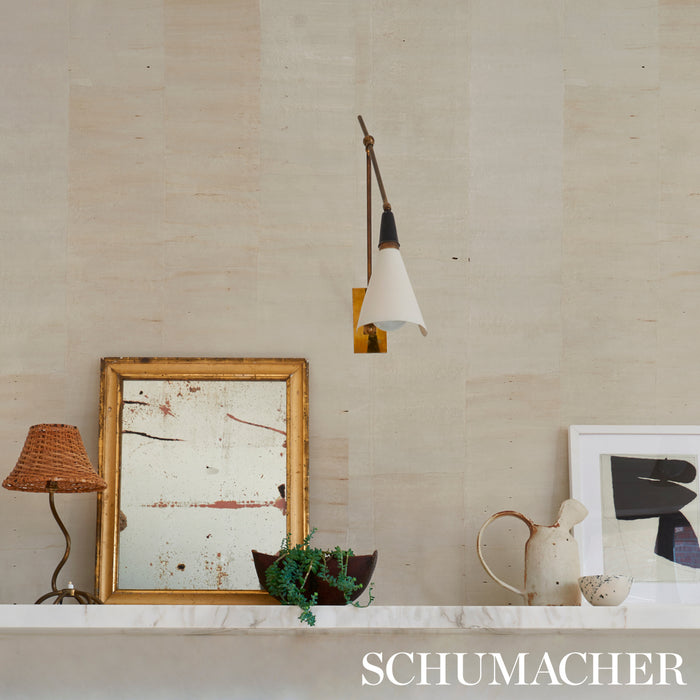 Schumacher Sano Mosaic White Wallpaper Sample 5012950