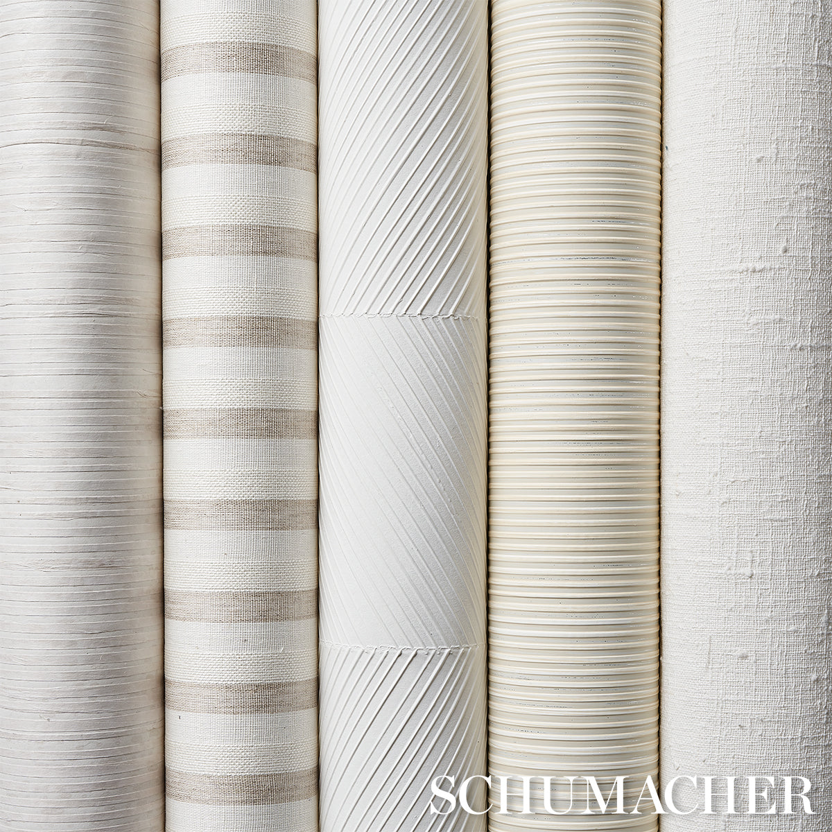 Schumacher Linen Bark White 5012960 Wallpaper | 40% Off (Samples)