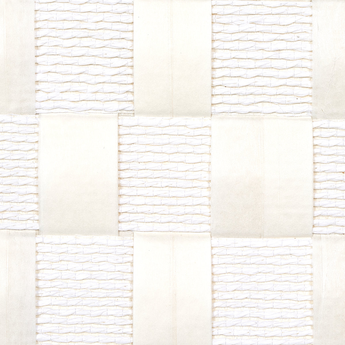 Schumacher Textured Check White Wallpaper Sample 5012970
