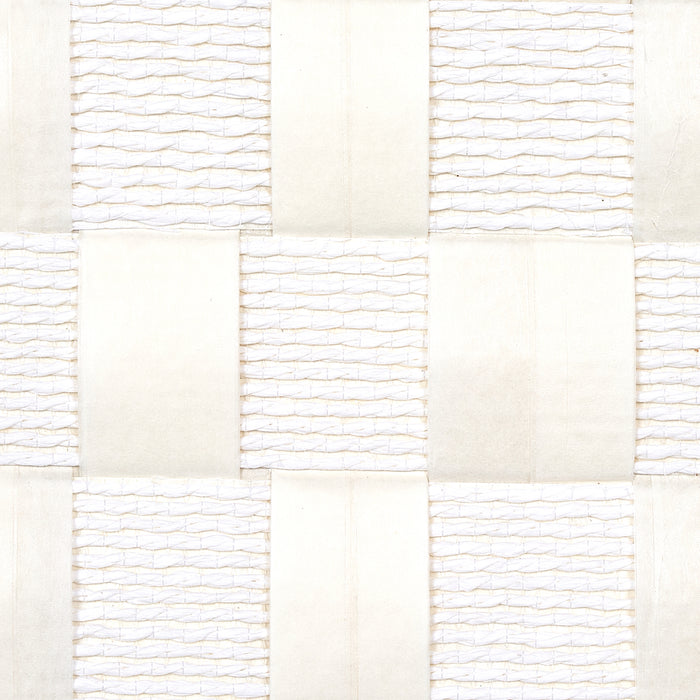 Schumacher Textured Check White Wallpaper Sample 5012970