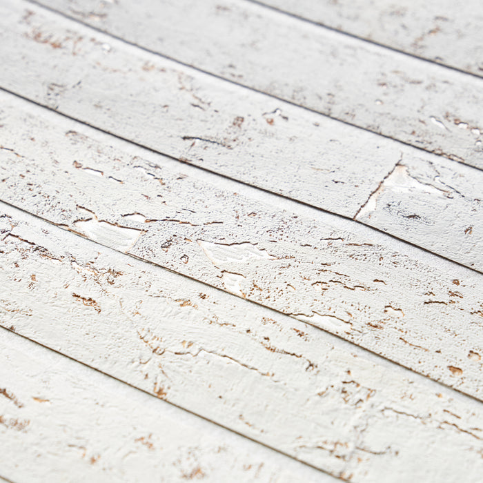 Schumacher Cork Herringbone White Wallpaper Sample 5013010