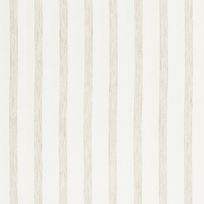 Schumacher Textured Linen Stripe White Wallpaper 5013020