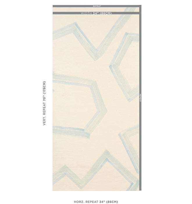 Schumacher Enzo Sisal Blue Wallpaper Sample 5013050