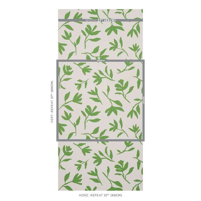 Schumacher Laurel Green Wallpaper Sample 5013070