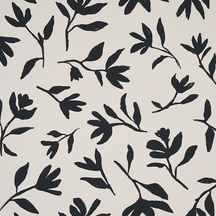 Schumacher Laurel Black Wallpaper Sample 5013071