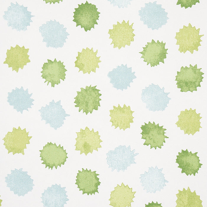 Schumacher Mini Bursts Green & Blue Wallpaper Sample 5013102
