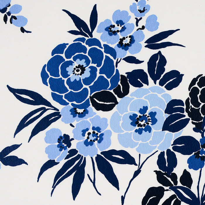 Schumacher Valentina Floral Blues Wallpaper Sample 5013130