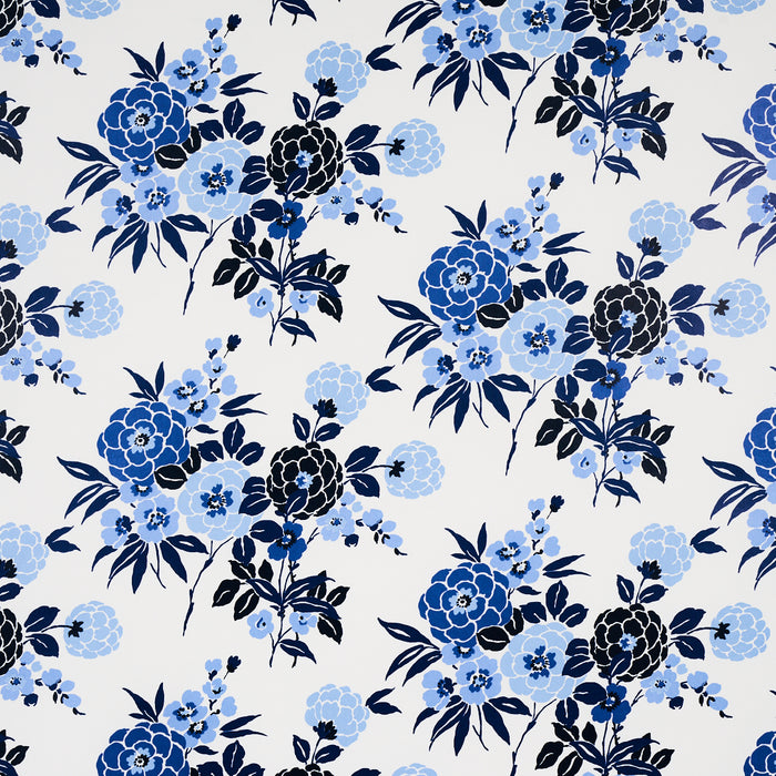 Schumacher Valentina Floral Blues Wallpaper Sample 5013130
