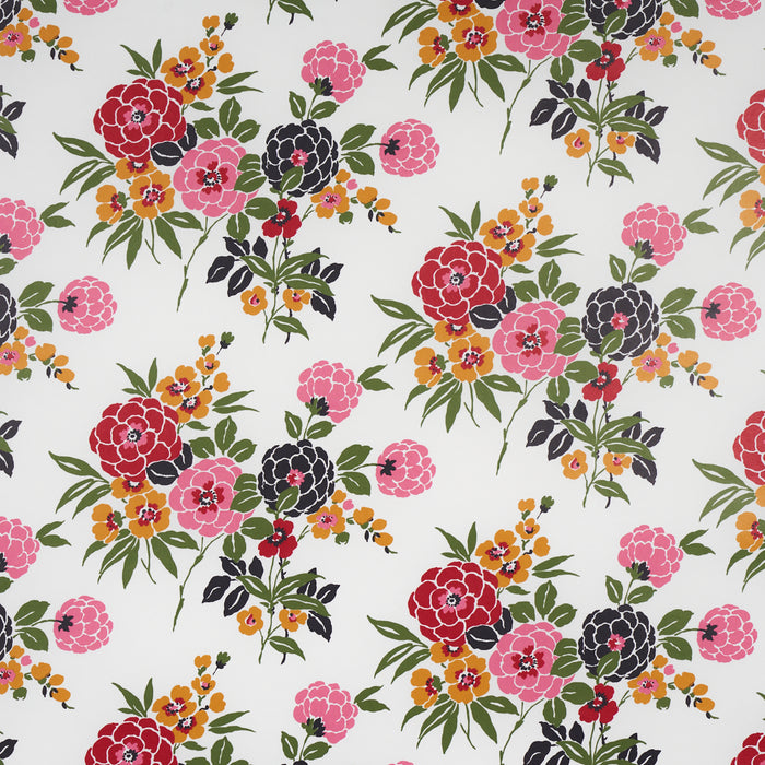 Schumacher Valentina Floral Multi On White Wallpaper Sample 5013131