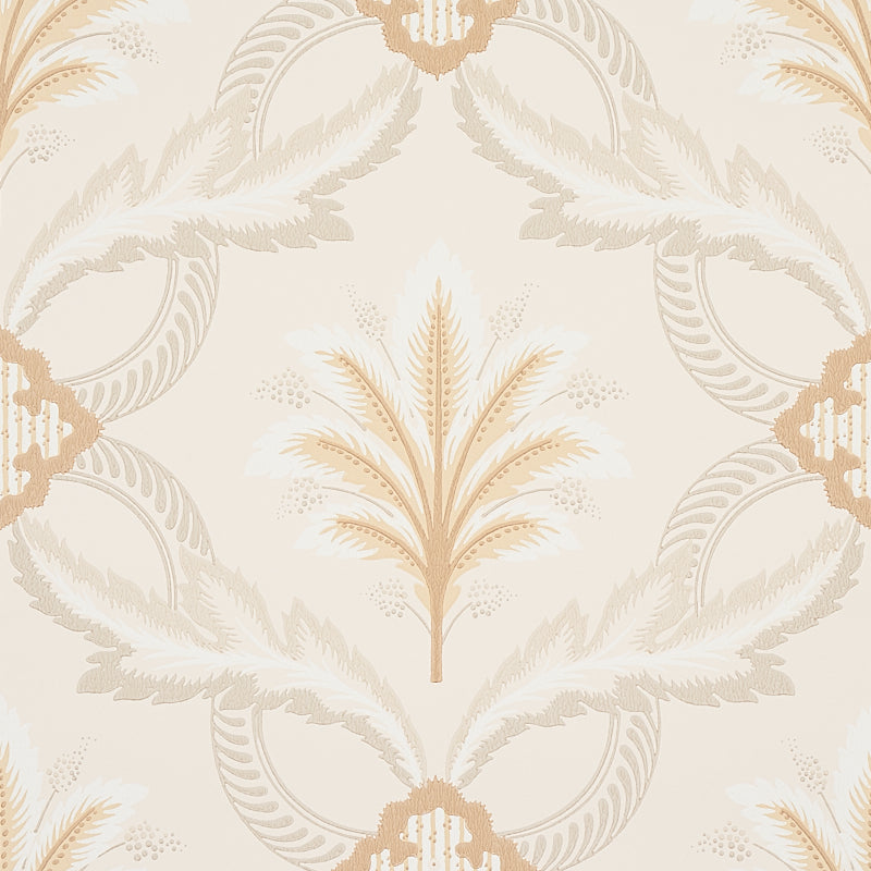 Schumacher Front Waltz Grey & Gold Wallpaper Sample 5013151