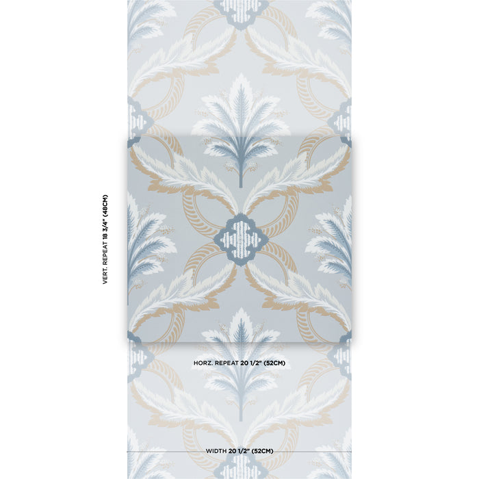 Schumacher Front Waltz Light Blue Wallpaper Sample 5013152