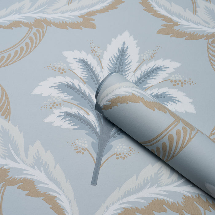 Schumacher Front Waltz Light Blue Wallpaper Sample 5013152