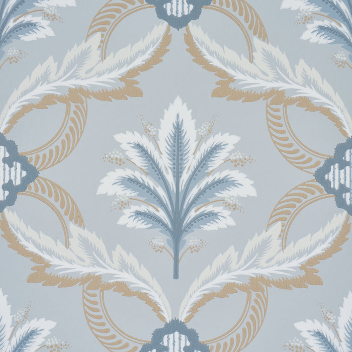 Schumacher Front Waltz Light Blue Wallpaper Sample 5013152