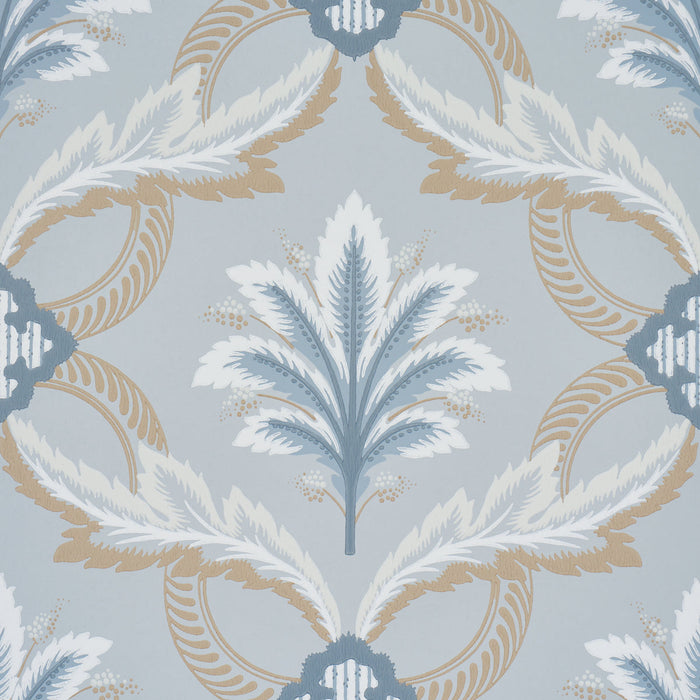 Schumacher Front Waltz Light Blue Wallpaper Sample 5013152