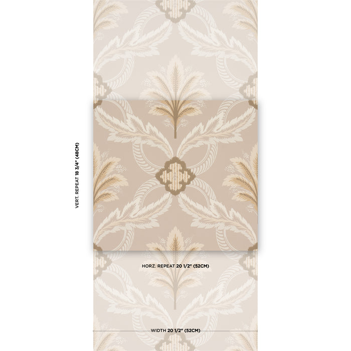 Schumacher Front Waltz Taupe Wallpaper Sample 5013153