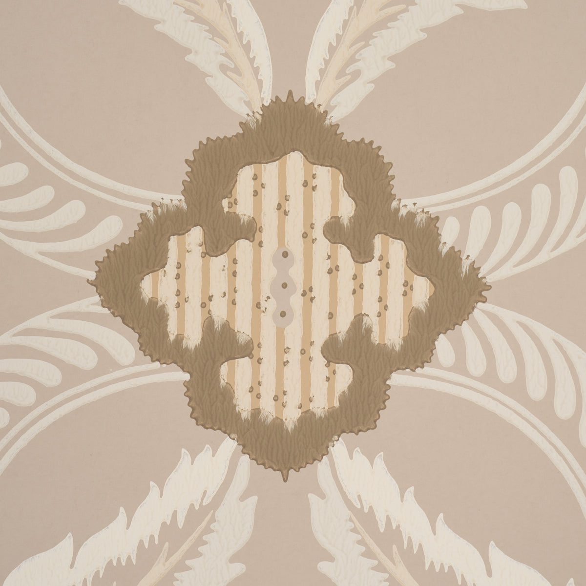 Schumacher Front Waltz Taupe Wallpaper Sample 5013153
