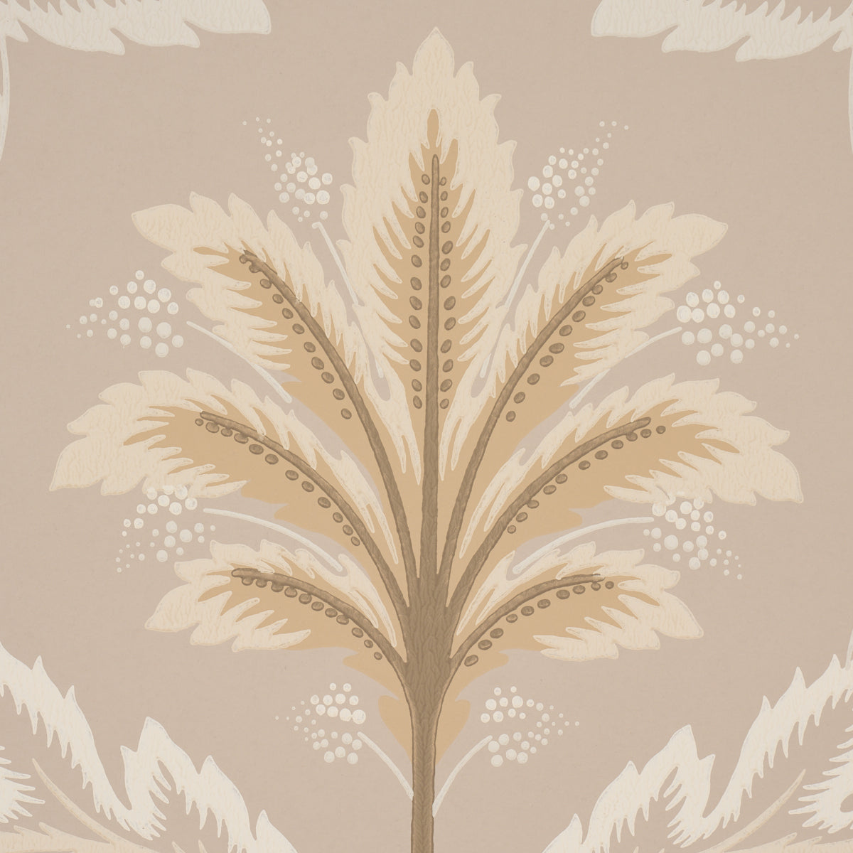 Schumacher Front Waltz Taupe Wallpaper Sample 5013153