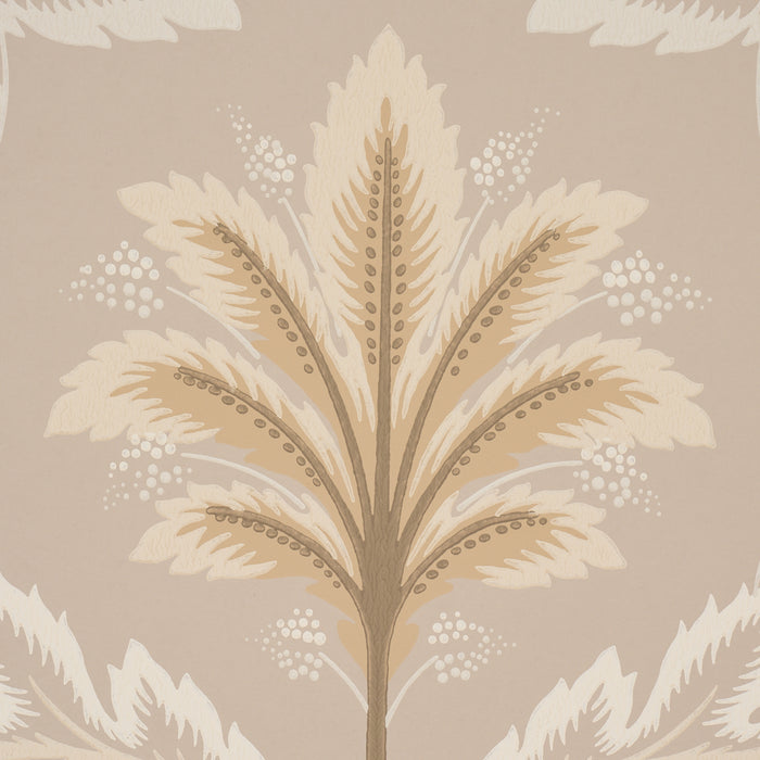 Schumacher Front Waltz Taupe Wallpaper Sample 5013153