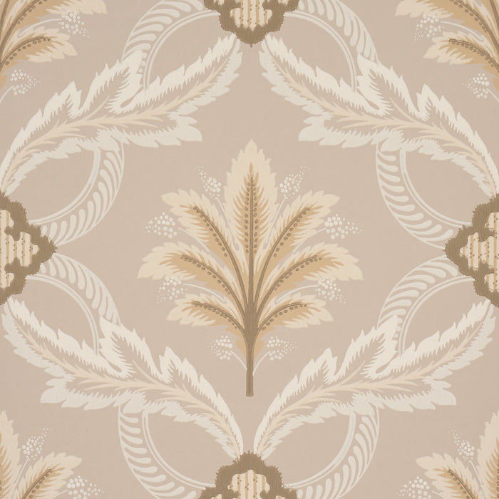 Schumacher Front Waltz Taupe Wallpaper Sample 5013153