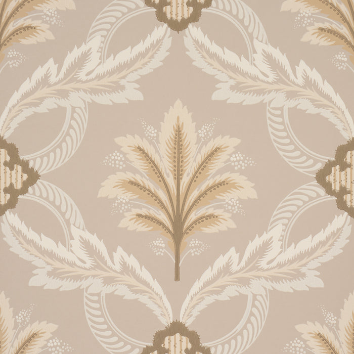 Schumacher Front Waltz Taupe Wallpaper Sample 5013153