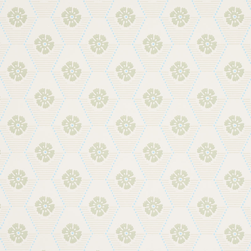 Schumacher Hive Bloom Sage Wallpaper Sample 5013160