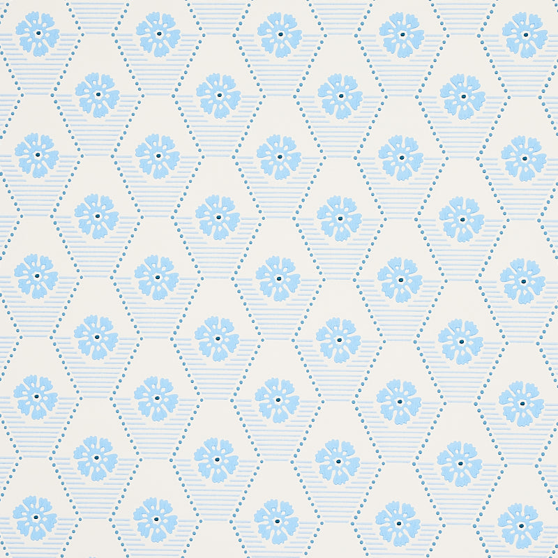 Schumacher Hive Bloom Blues Wallpaper Sample 5013161