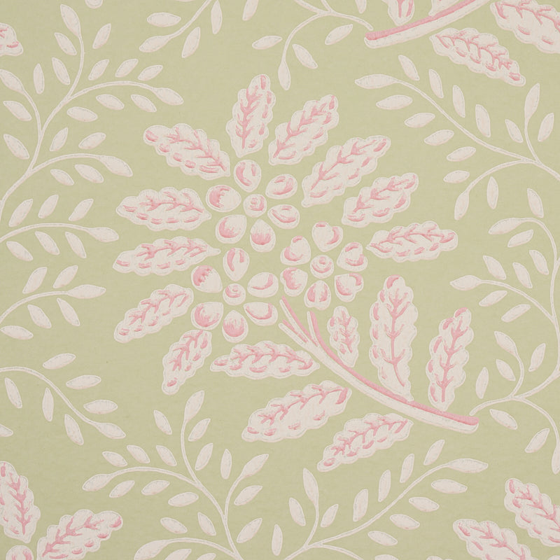 Schumacher Secret Garden Green Wallpaper Sample 5013170