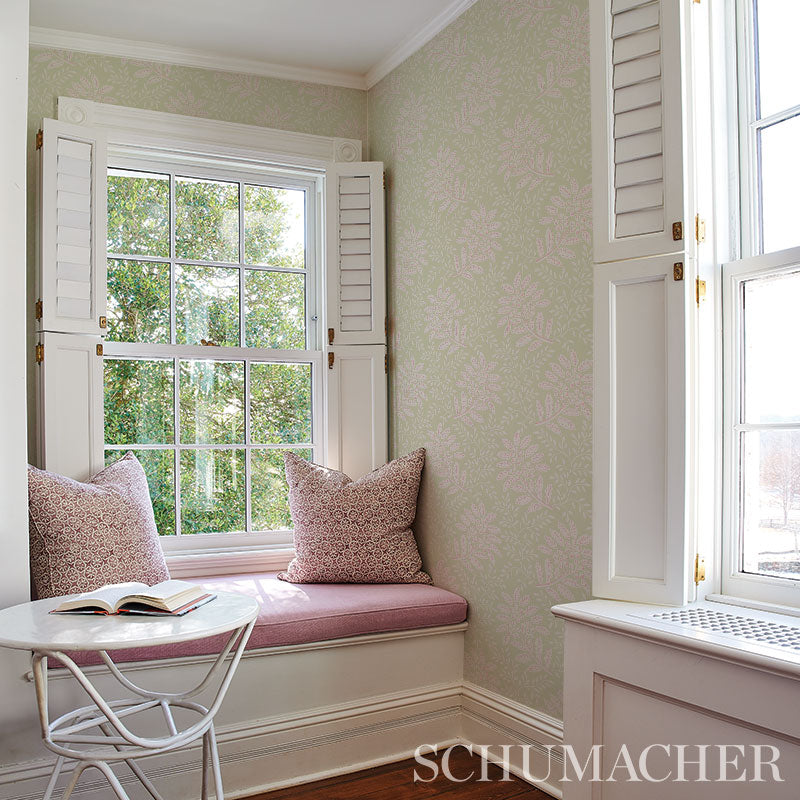 Schumacher Secret Garden Green Wallpaper Sample 5013170
