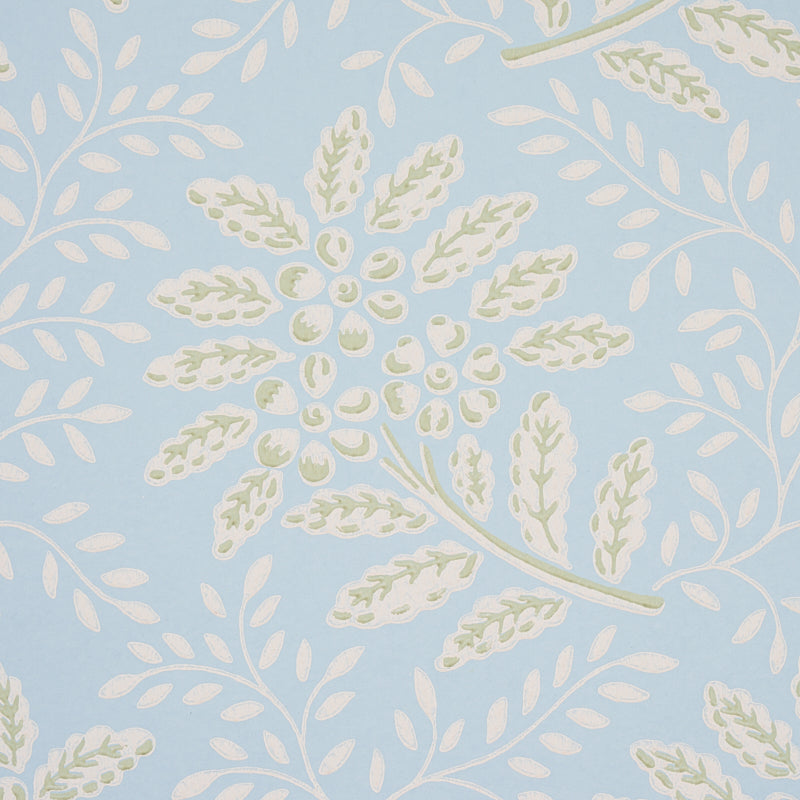 Schumacher Secret Garden Light Blue Wallpaper Sample 5013171