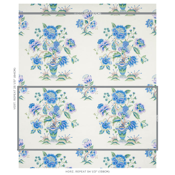 Schumacher Ashford Cornflower & Lilac Wallpaper Sample 5013181