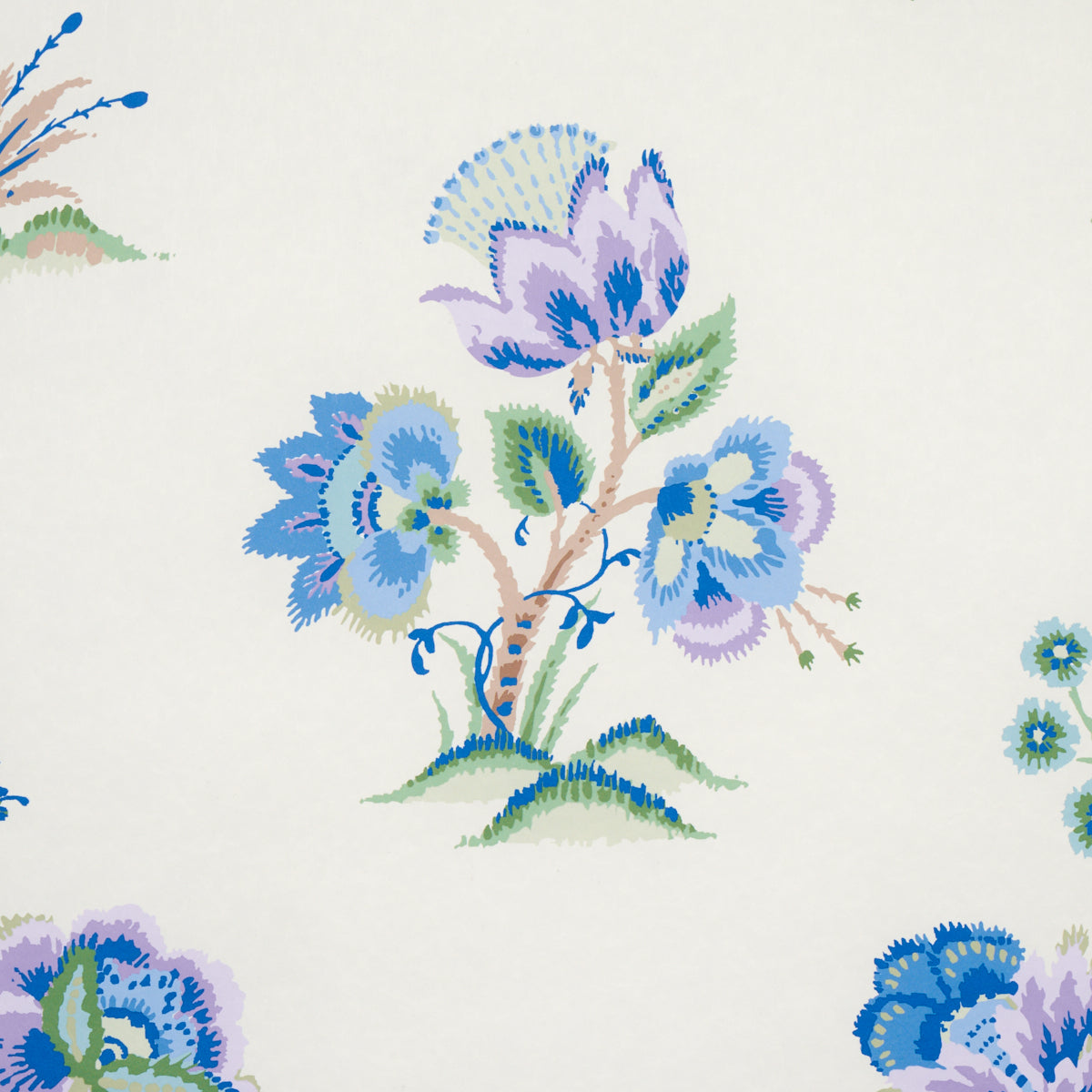Schumacher Ashford Cornflower & Lilac Wallpaper Sample 5013181
